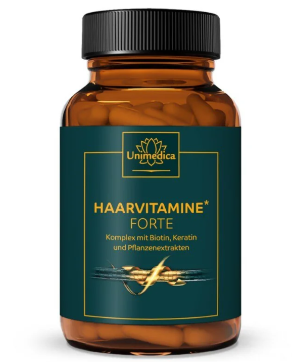Haarvitamine forte - Komplex mit Biotin, Vitaminen und Keratin - 180 Kapseln