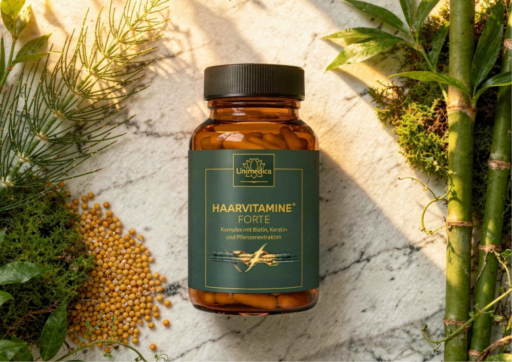 Haarvitamine forte - Komplex mit Biotin, Vitaminen und Keratin - 180 Kapseln
