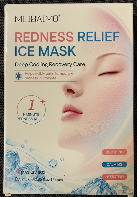 MEIBAIMO Kühlmaske gegen Rötungen – 4 Tuchmasken à 25 ml