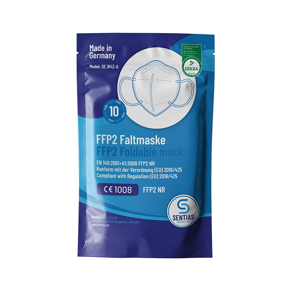 Sentias FFP2 Maske aus Deutschland, Masken Anzahl:10 Stück