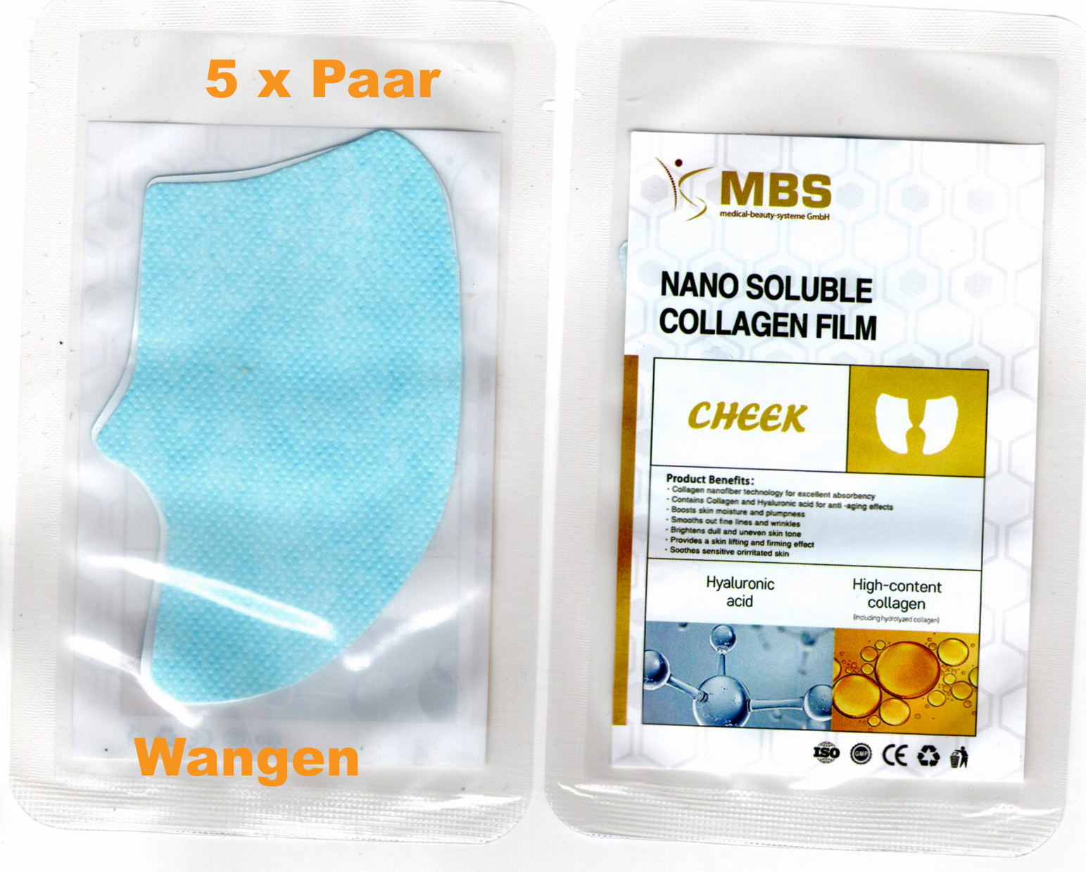 Hochwertige Nano Kollagenfilm Pad's - 5 Packs Wasserlösliche Gesichtsmaske für Wangen Hochwertige Nano Kollagenfilm Pad's - 5 Packs Wasserlösliche Gesichtsmaske für Wangen