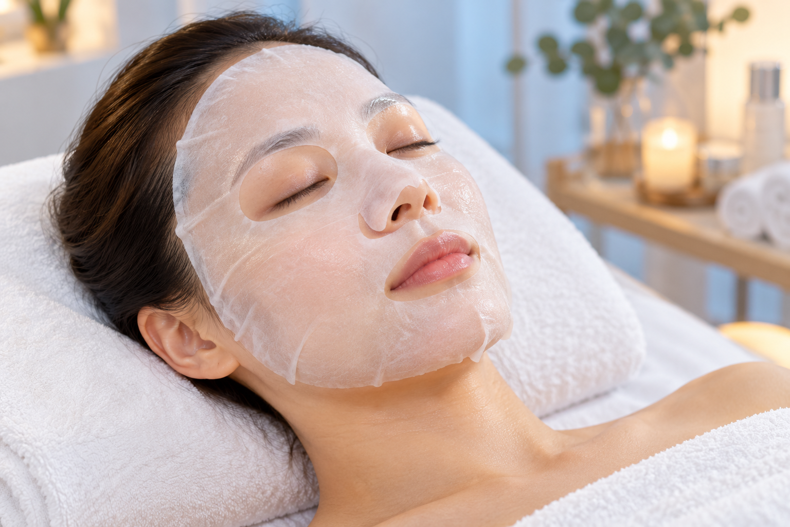 MEIBAIMO Kühlmaske gegen Rötungen – 4 Tuchmasken à 25 ml