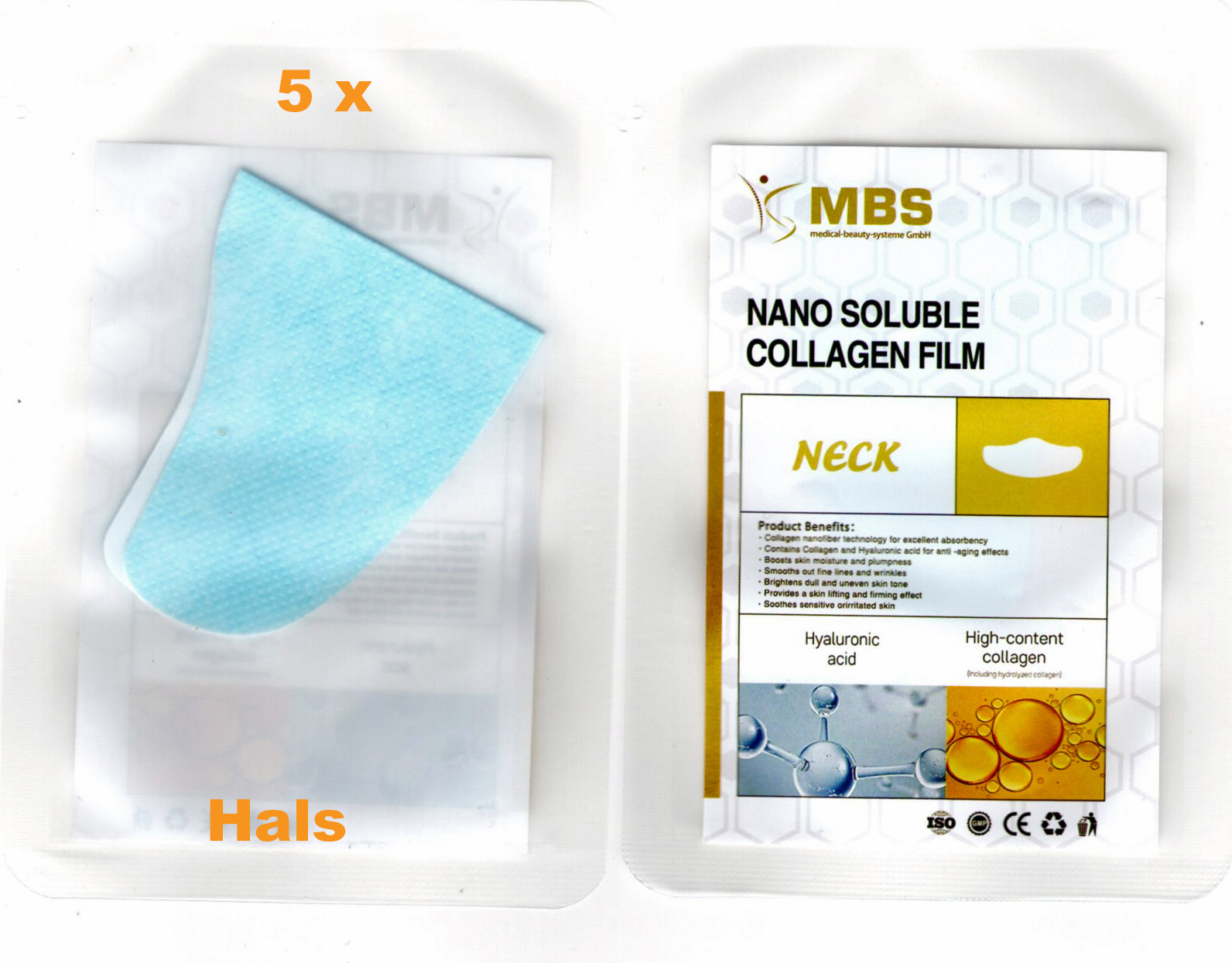 Hochwertige Nano Kollagenfilm Pad's - 5 Packs Wasserlösliche Gesichtsmaske für Hals Hochwertige Nano Kollagenfilm Pad's - 5 Packs Wasserlösliche Gesichtsmaske für Hals